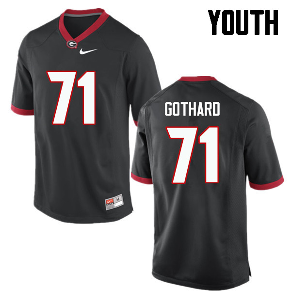 Youth Georgia Bulldogs #71 Daniel Gothard College Football Jerseys-Black